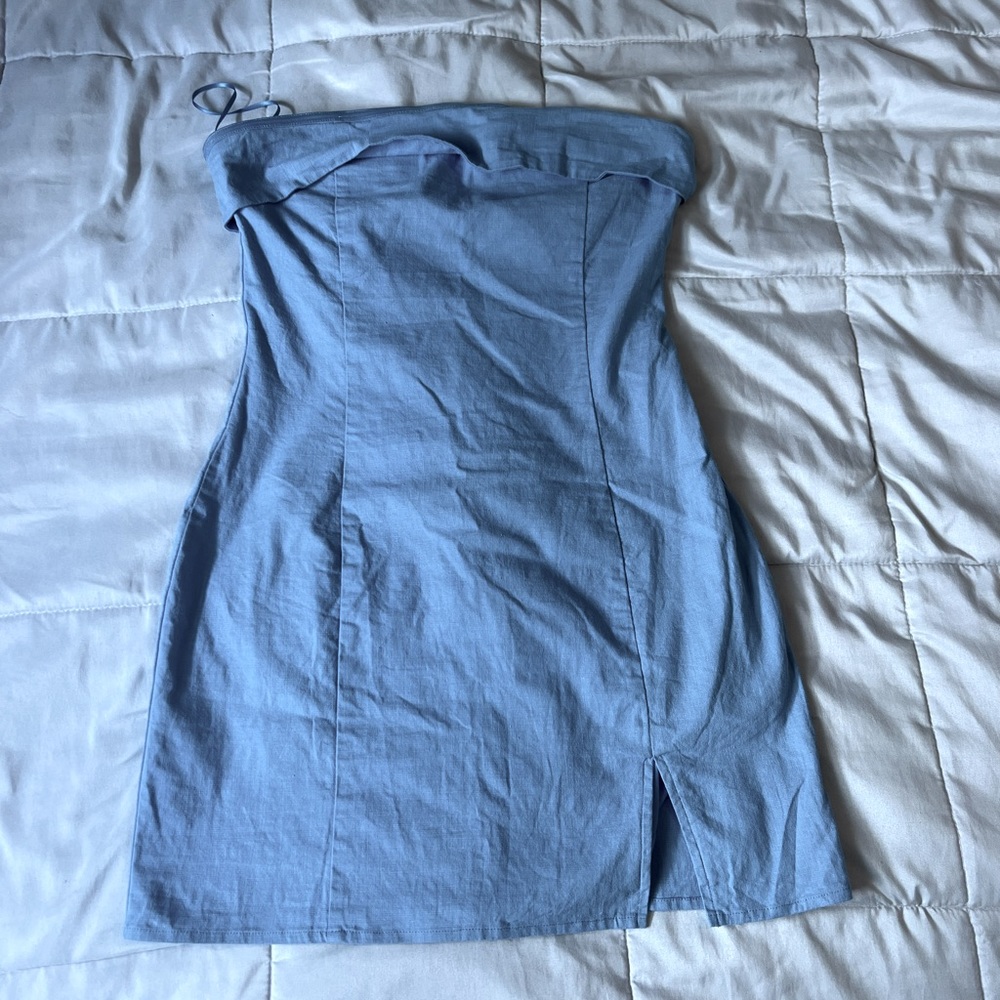Island Gypsy Blue Strapless Dress